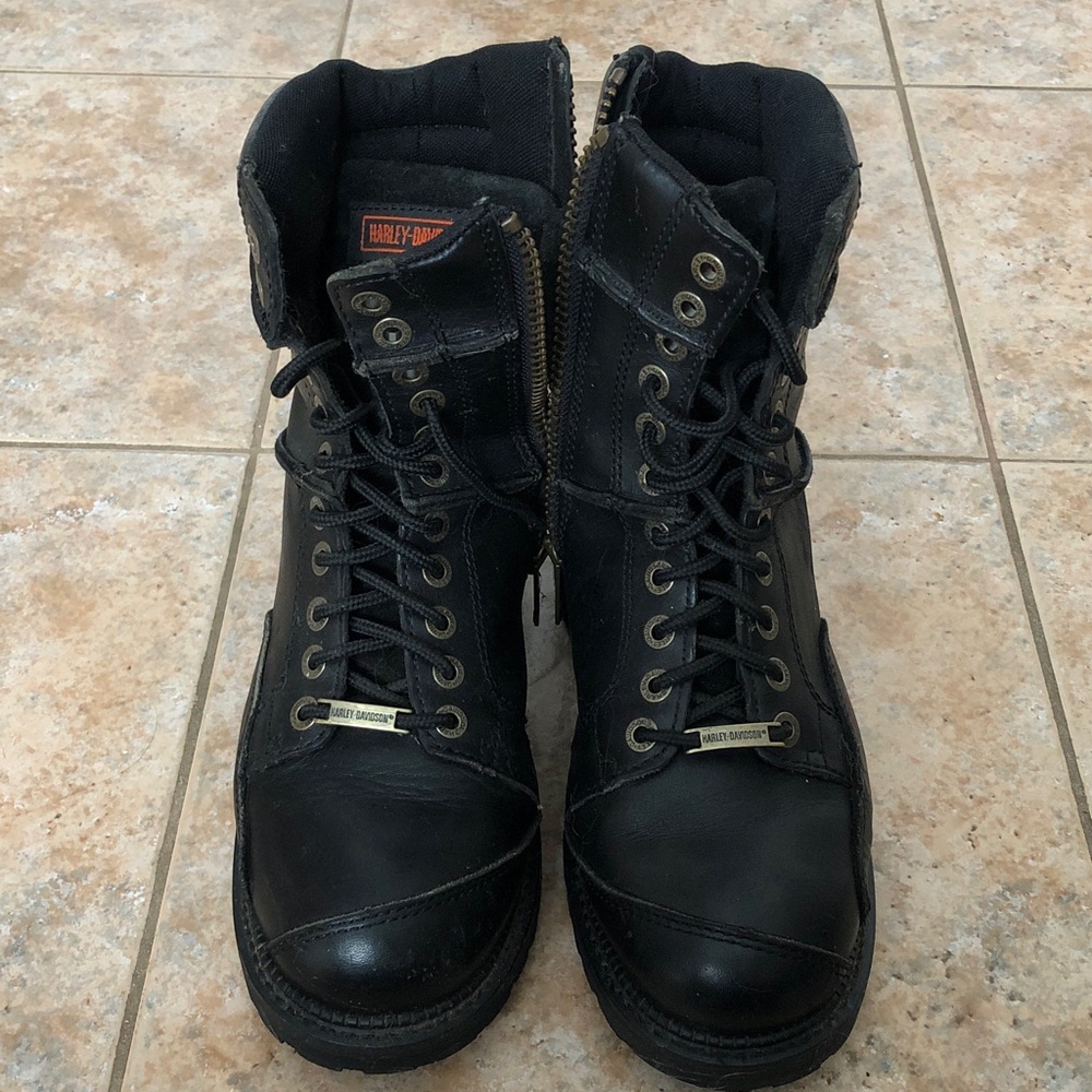 Men’s Harley-Davidson Men's Black Lace-Up Leather Zip Boots
